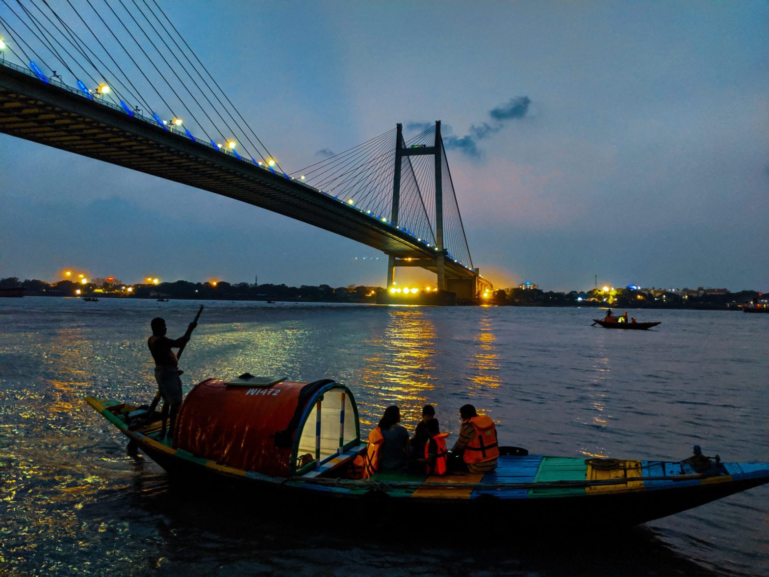 Hoogly river and howrah bridge