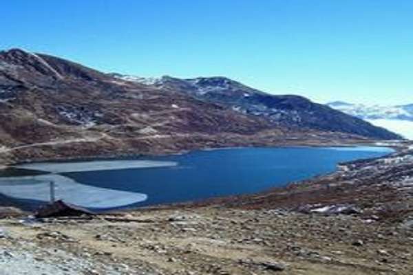 Kupup Lake with Ice at Old Silk route Sikkim