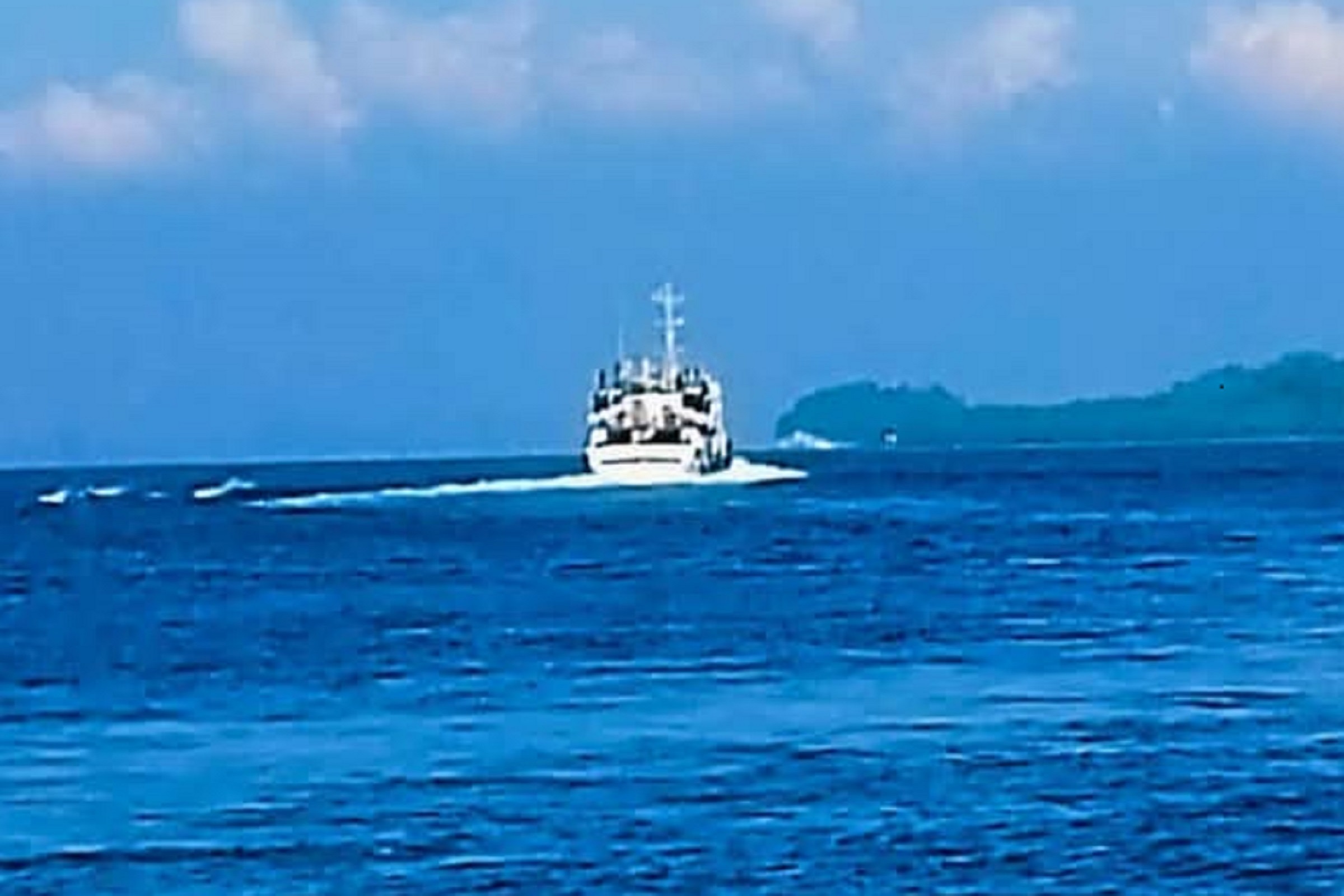 green osean cruise is moving from portblair to havelock island in andaman tour