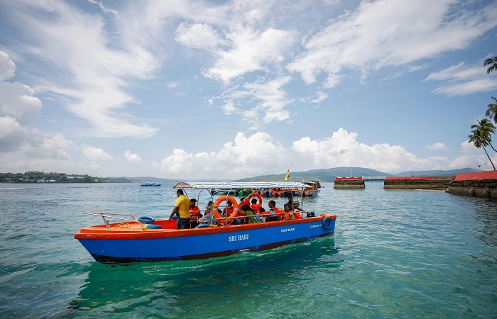 Crystal clean water from the boat in Andaman